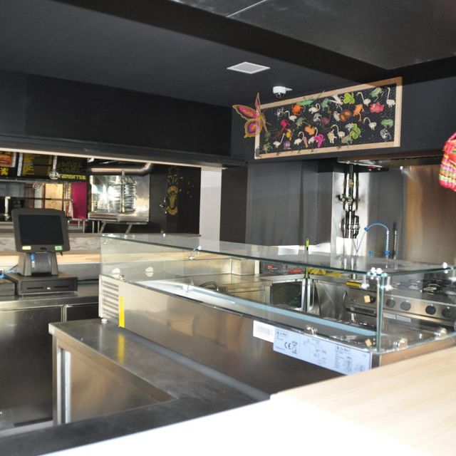 Barra expositor comida