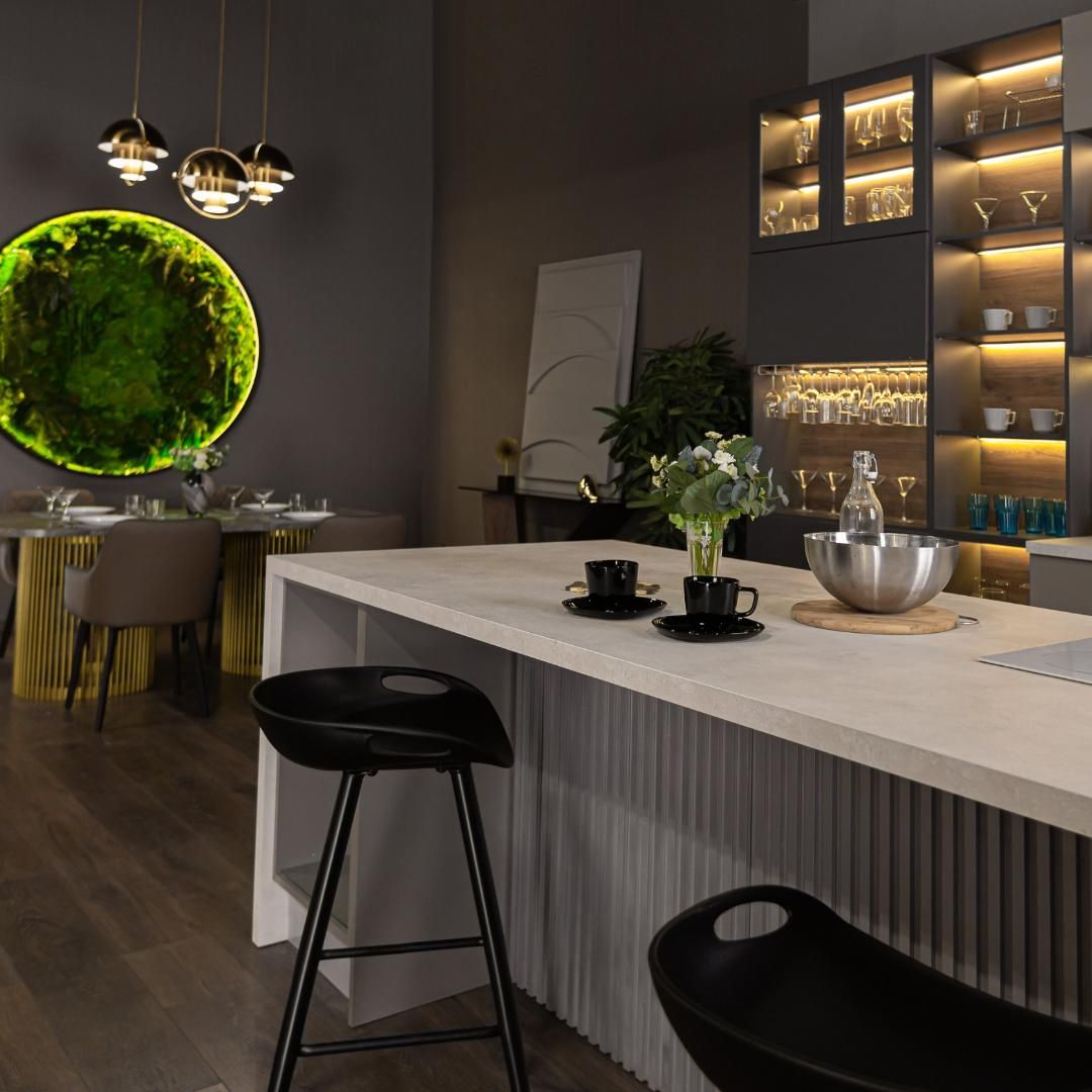 Diseño cocina moderno sillas